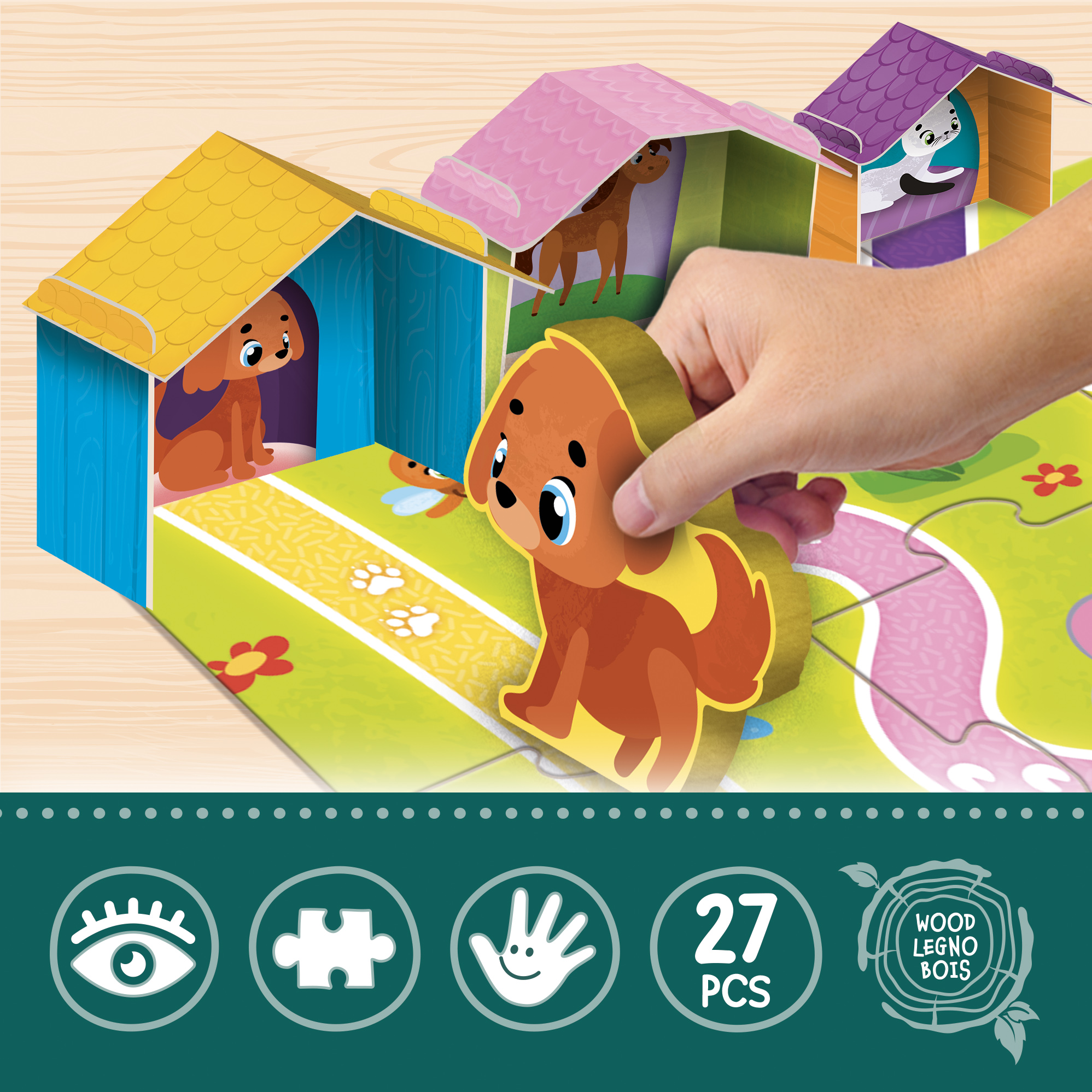 Lisciani Montessori Baby Wood Baby Farm gioco legno fattoria