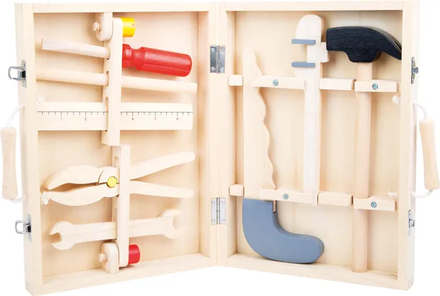 smallfoot Malik 2479 Valigetta Attrezzi Legno 8 Pezzi Bambini