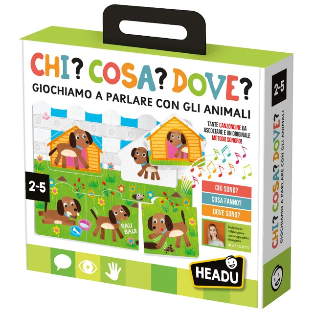 Headu Chi Cosa Dove gioco educativo linguaggio 2-5 anni