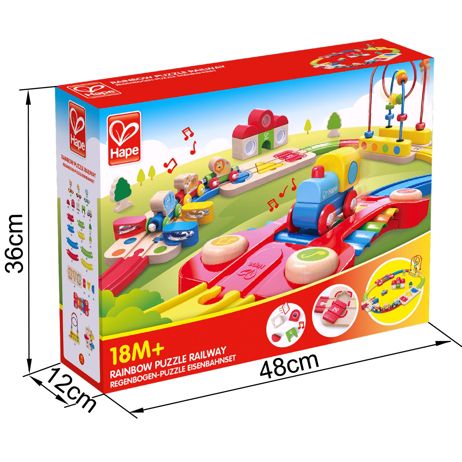 Hape E3826 Arcobaleno pista treno legno musicale