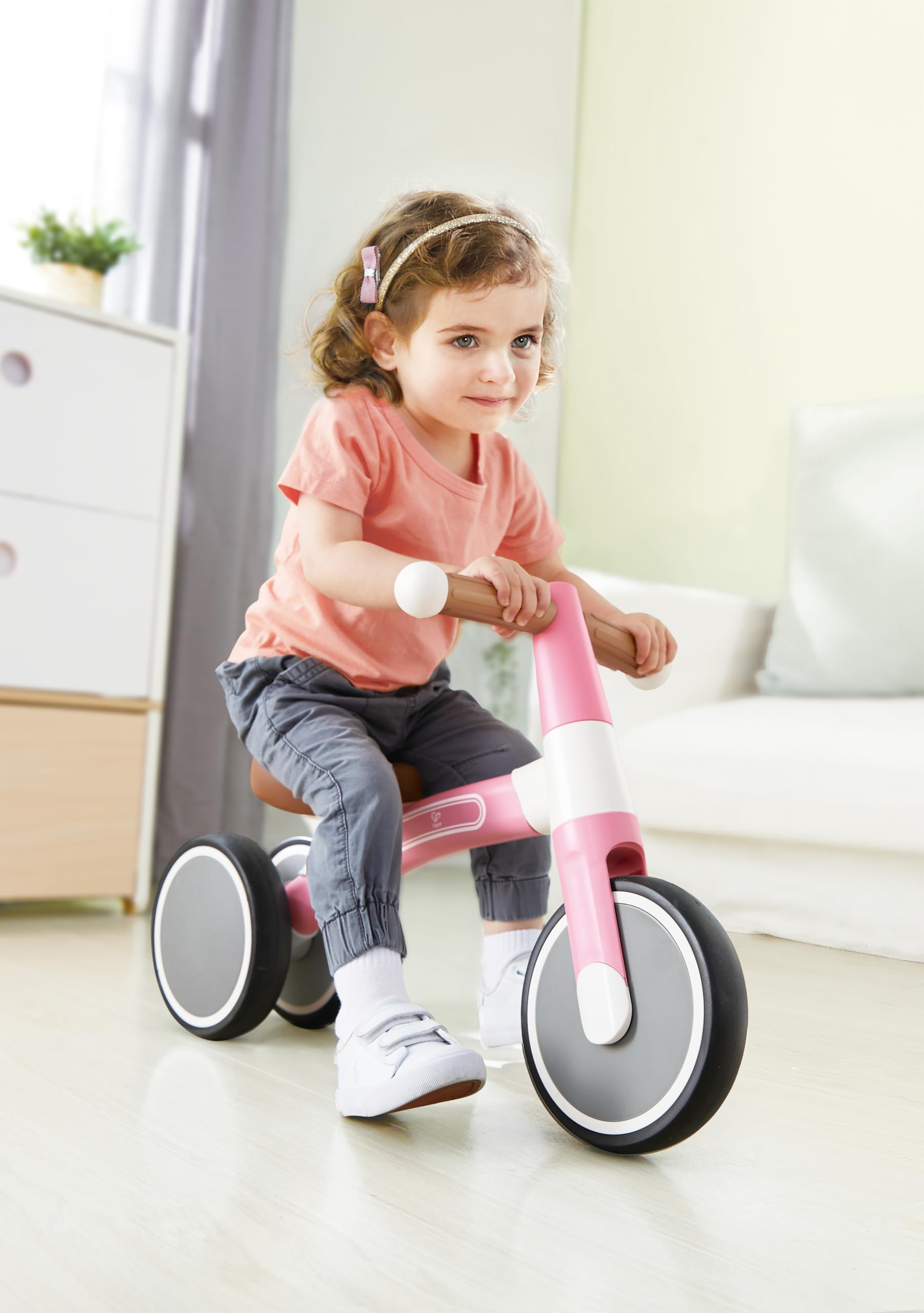 Hape triciclo rosa senza pedali 3 ruote 18 mesi