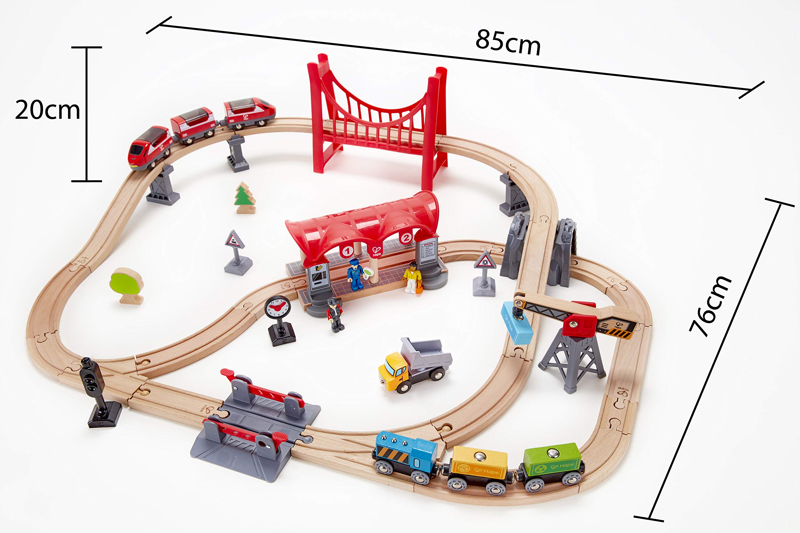 Hape Pista Città Trafficata Treno Legno 51 Pezzi 3 Anni