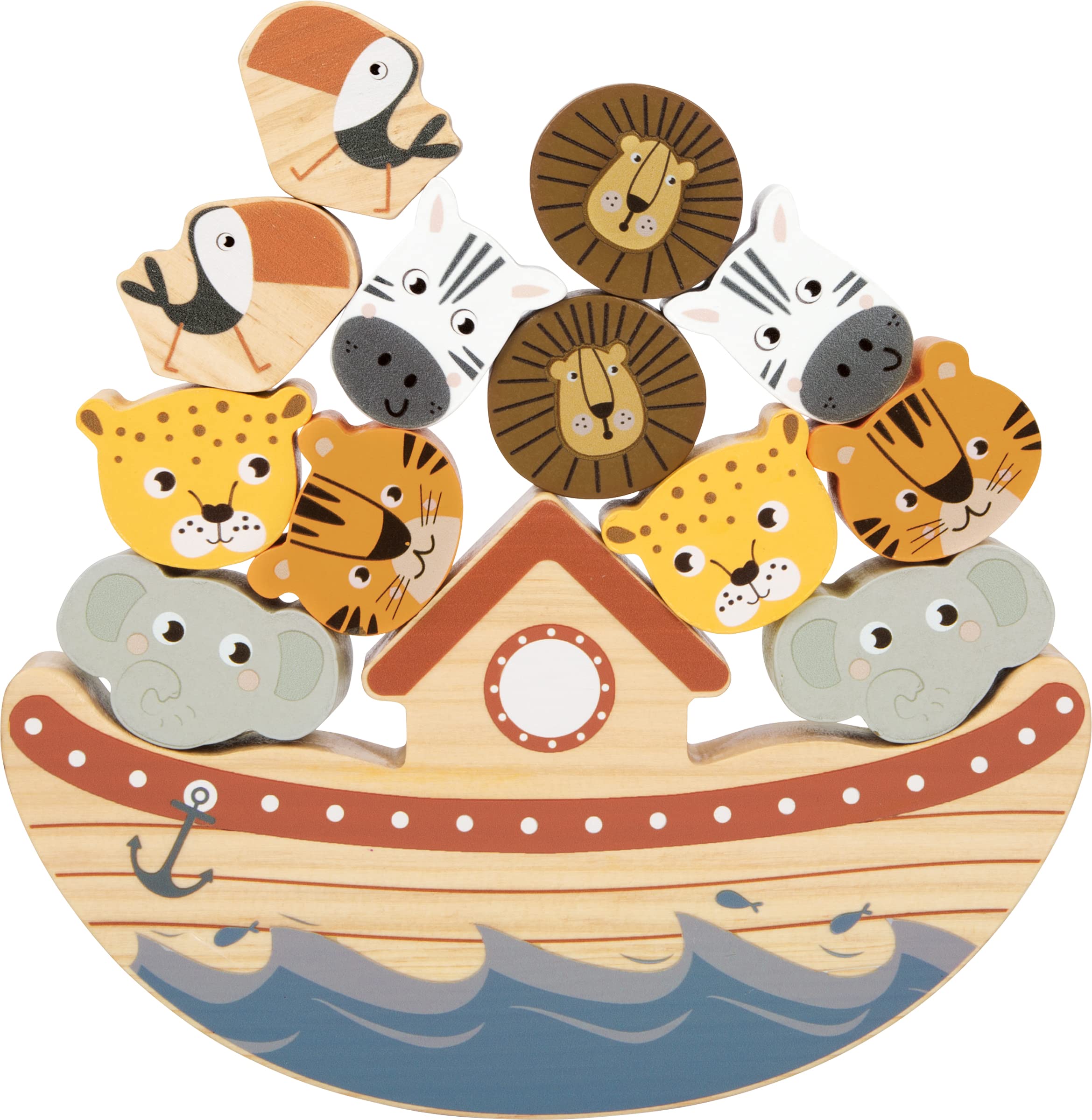 smallfoot 11704 Animali Safari Gioco Impilabili Legno 7 Pezzi
