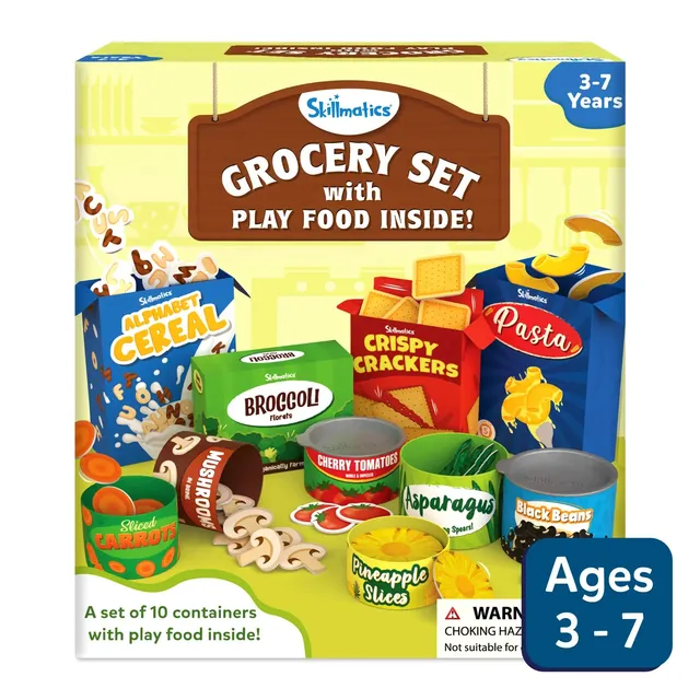 Skillmatics Grocery Set cibo giocattolo 100 pezzi 3-7 anni