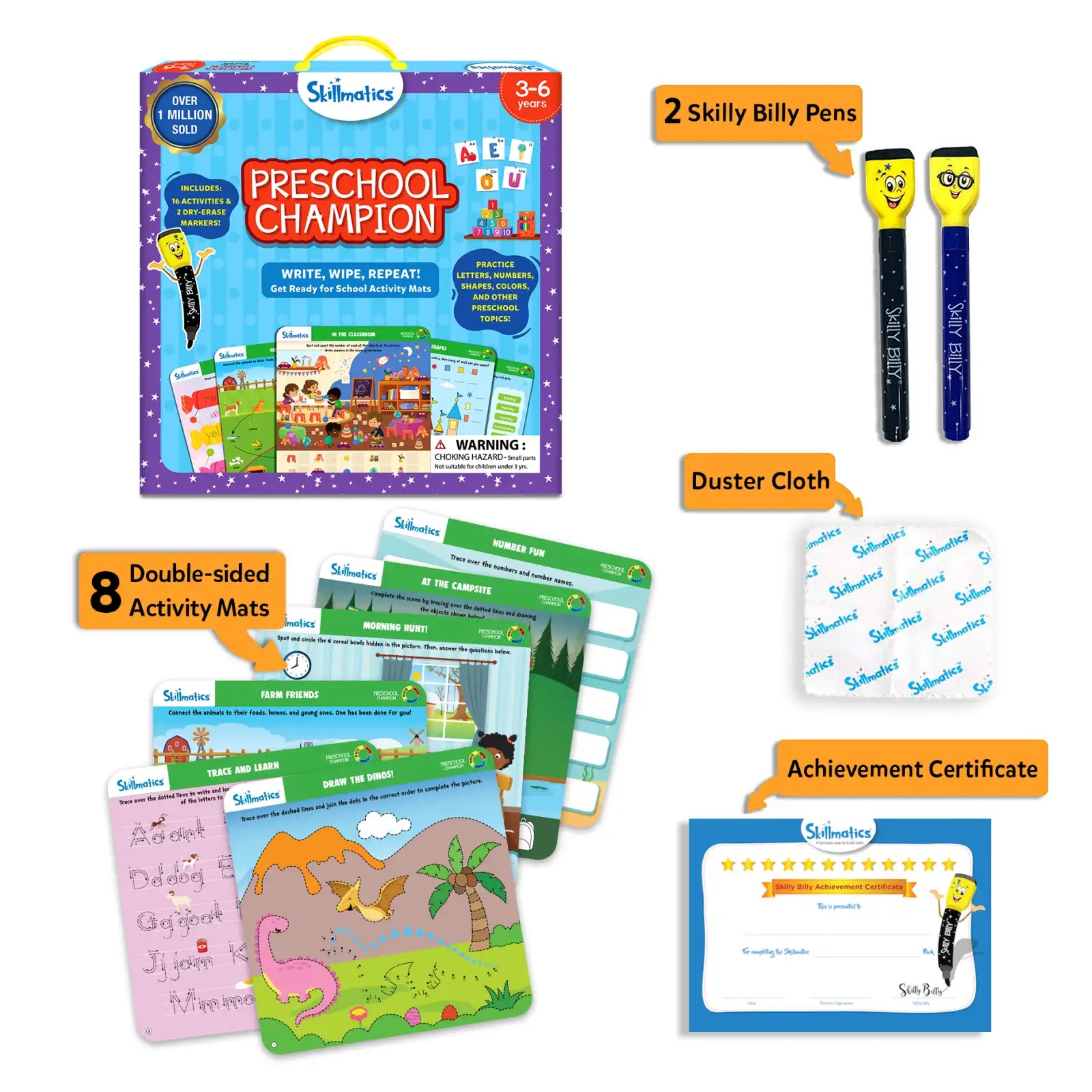 Skillmatics Preschool Champion puzzle pavimento 48 pezzi cerca e trova