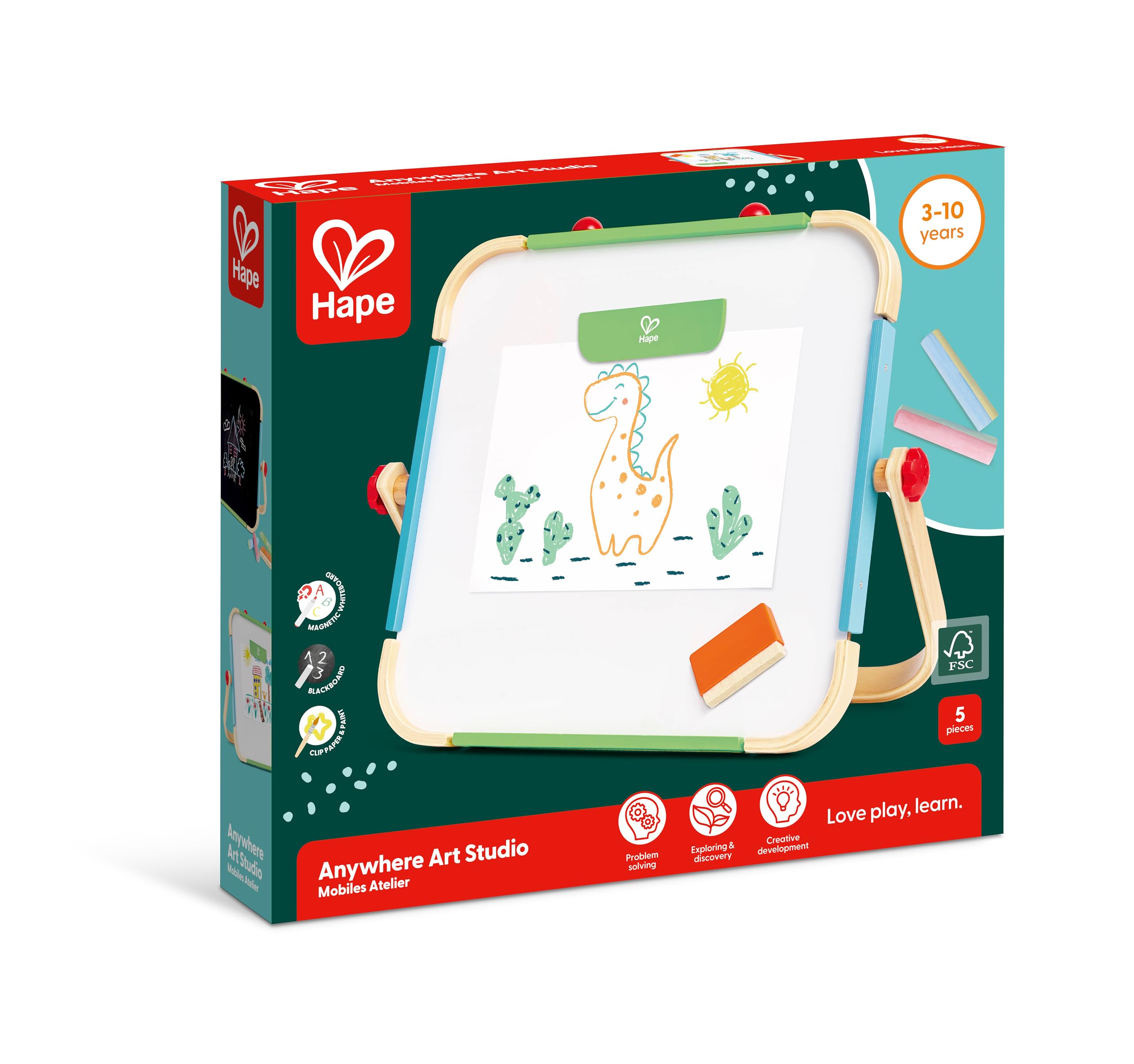 Hape Lavagnetta Portatile Double-Face Legno 3 Anni