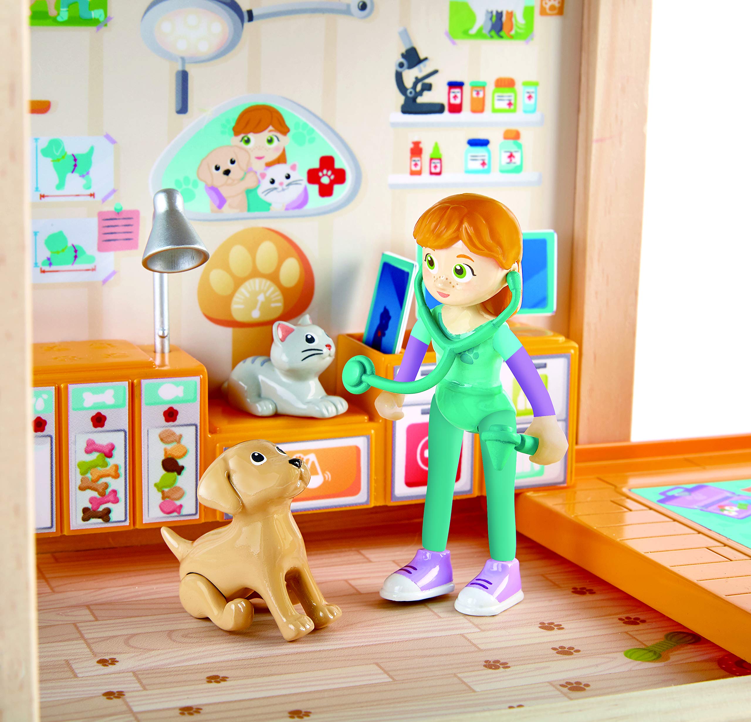 Hape Furry Friend E3408 set veterinario trasportabile legno