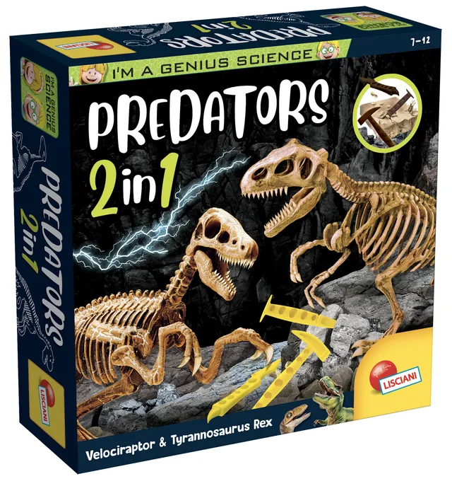 Lisciani I'm a Genius Predators 2 in 1 scavo dinosauri