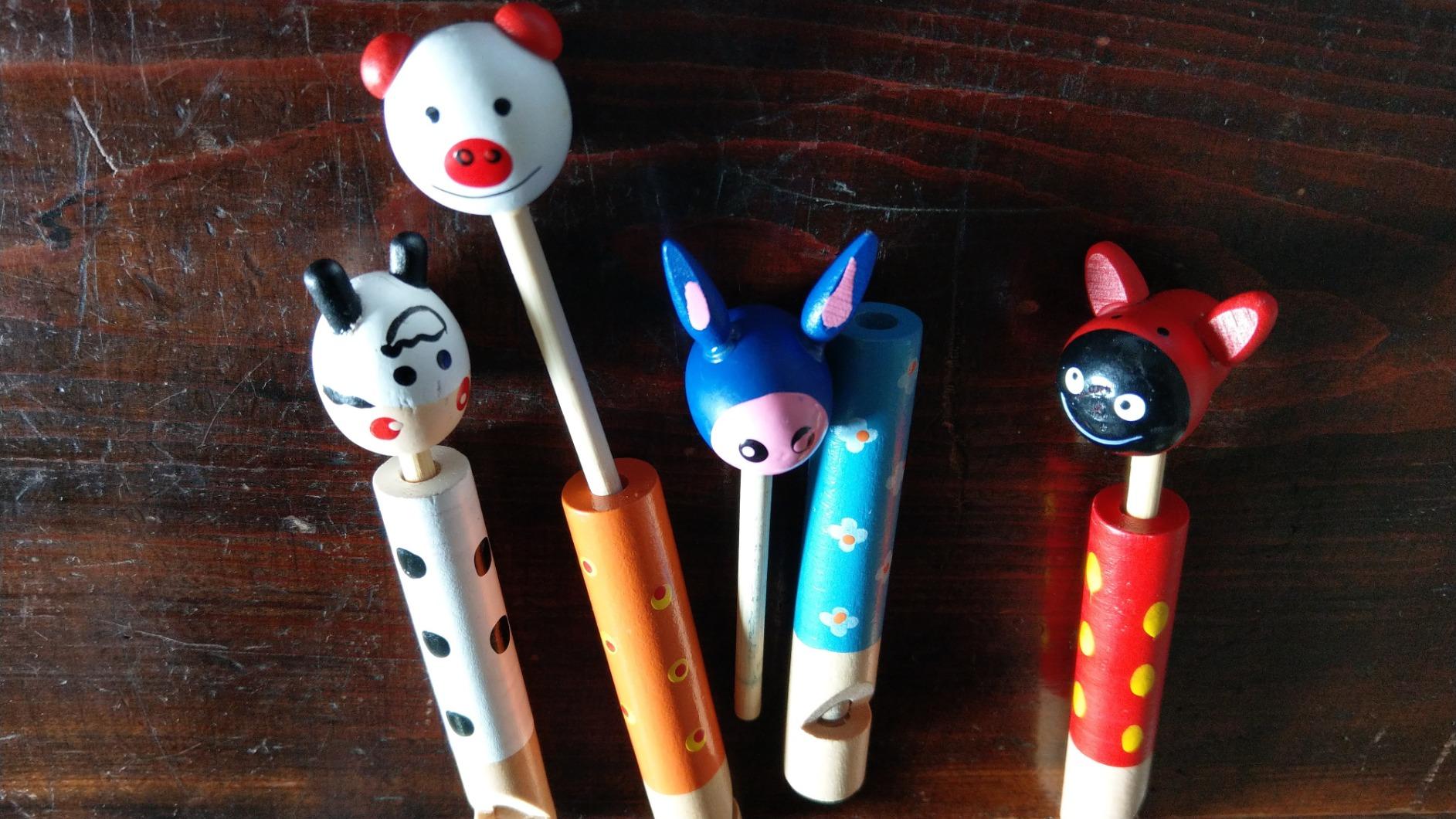 smallfoot Fischietti Animali legno set 6 pezzi suono variabile