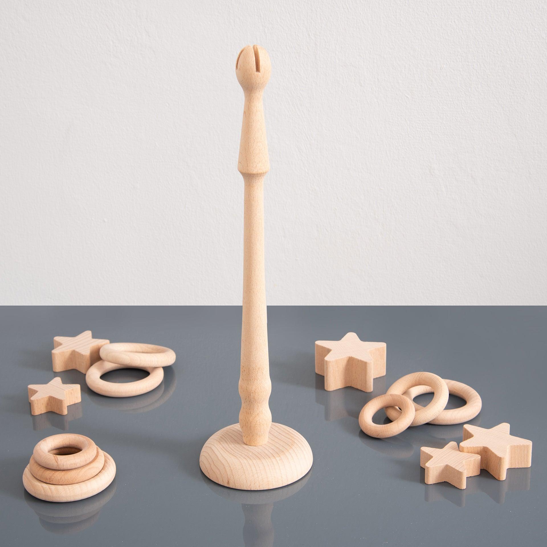 Tickit Natural Wooden Ring Stand supporto legno