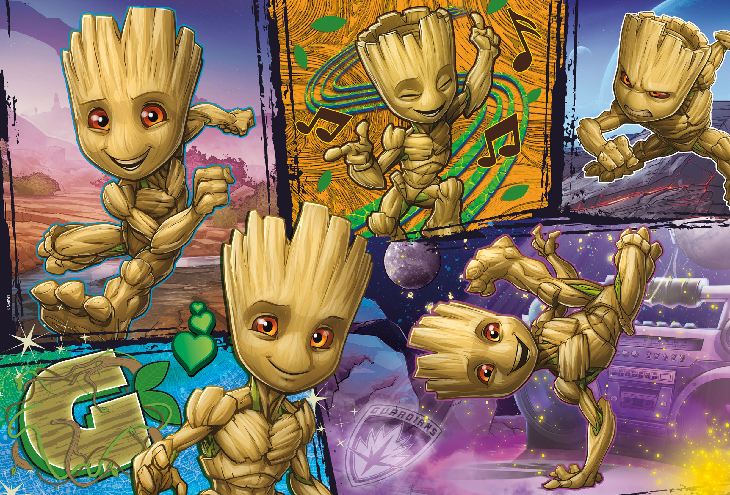 Marvel Puzzle DF Plus 250 Groot puzzle bambini da colorare