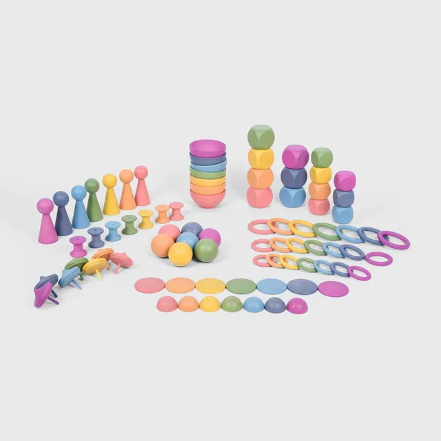 Tickit Rainbow Wooden Super Set gioco legno 84 pezzi