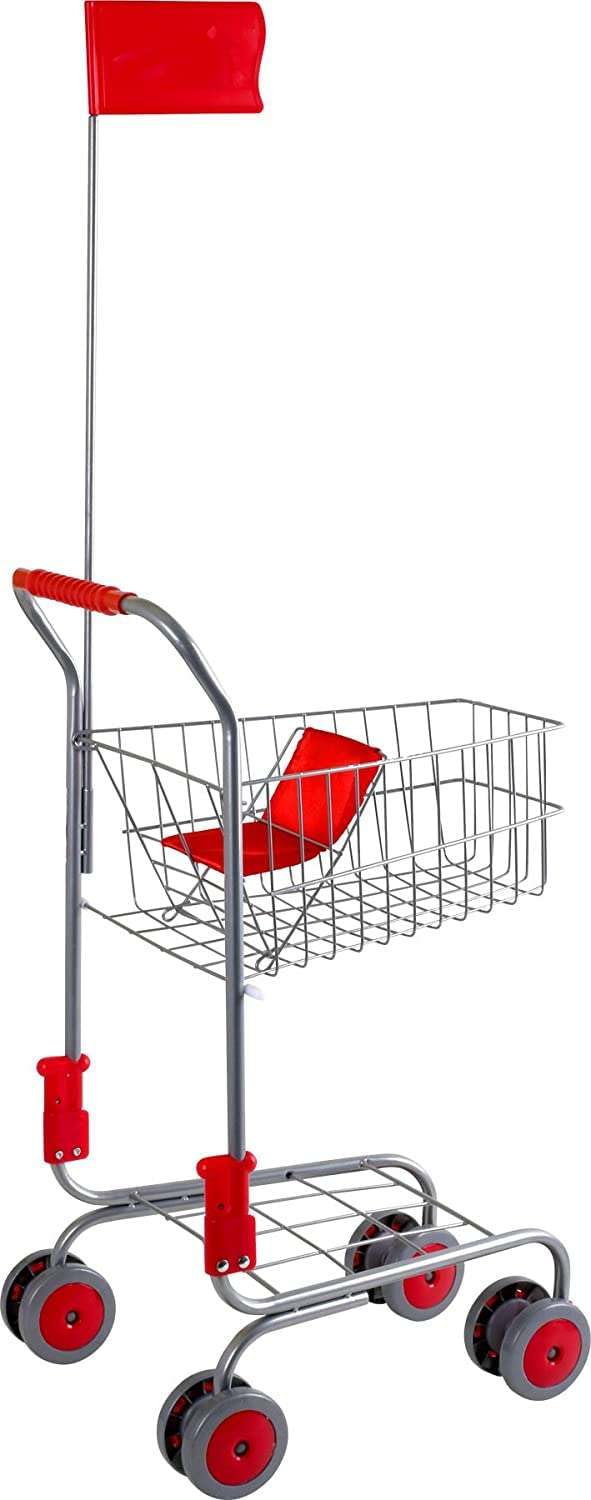 smallfoot Carrello spesa giocattolo metallo argento 60 cm