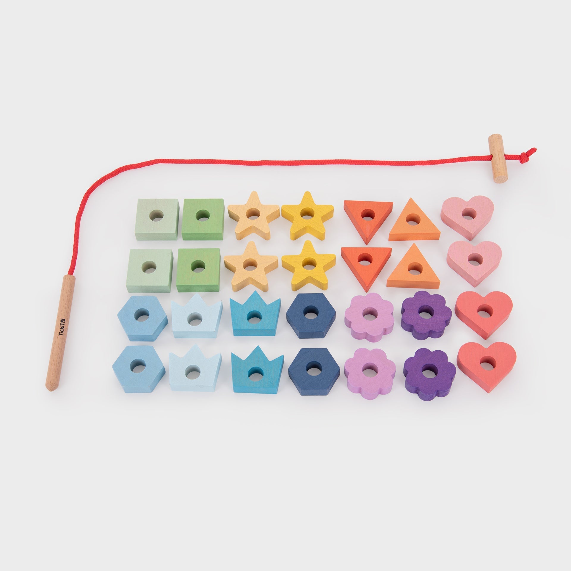 Tickit Rainbow Wooden Forme da Infilare 28 Pezzi in Legno