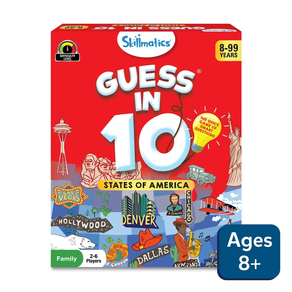 Skillmatics Guess in 10 States of America gioco di carte 8+ anni