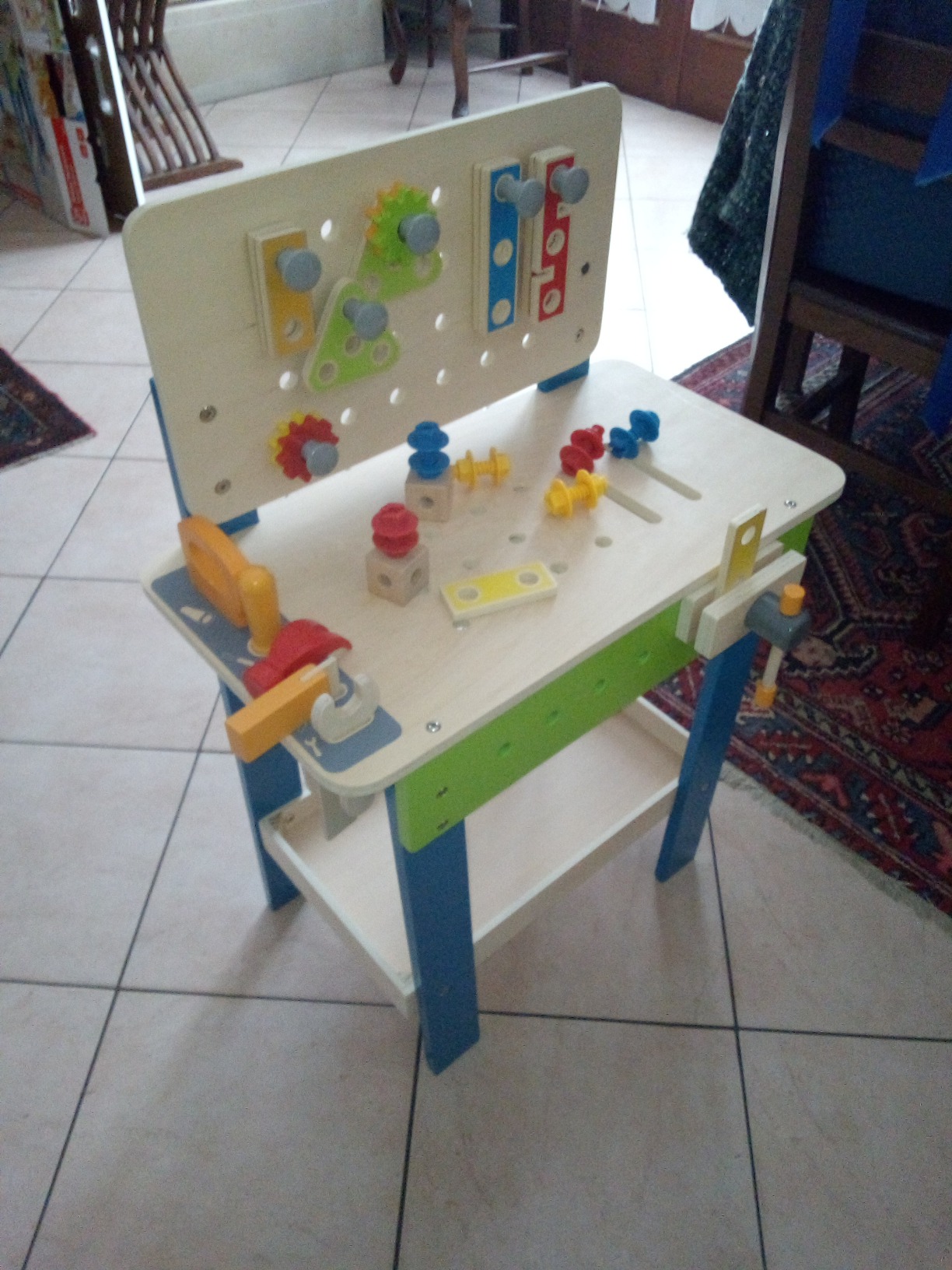 Hape Banco Lavoro legno attrezzi 35 pezzi 3 anni