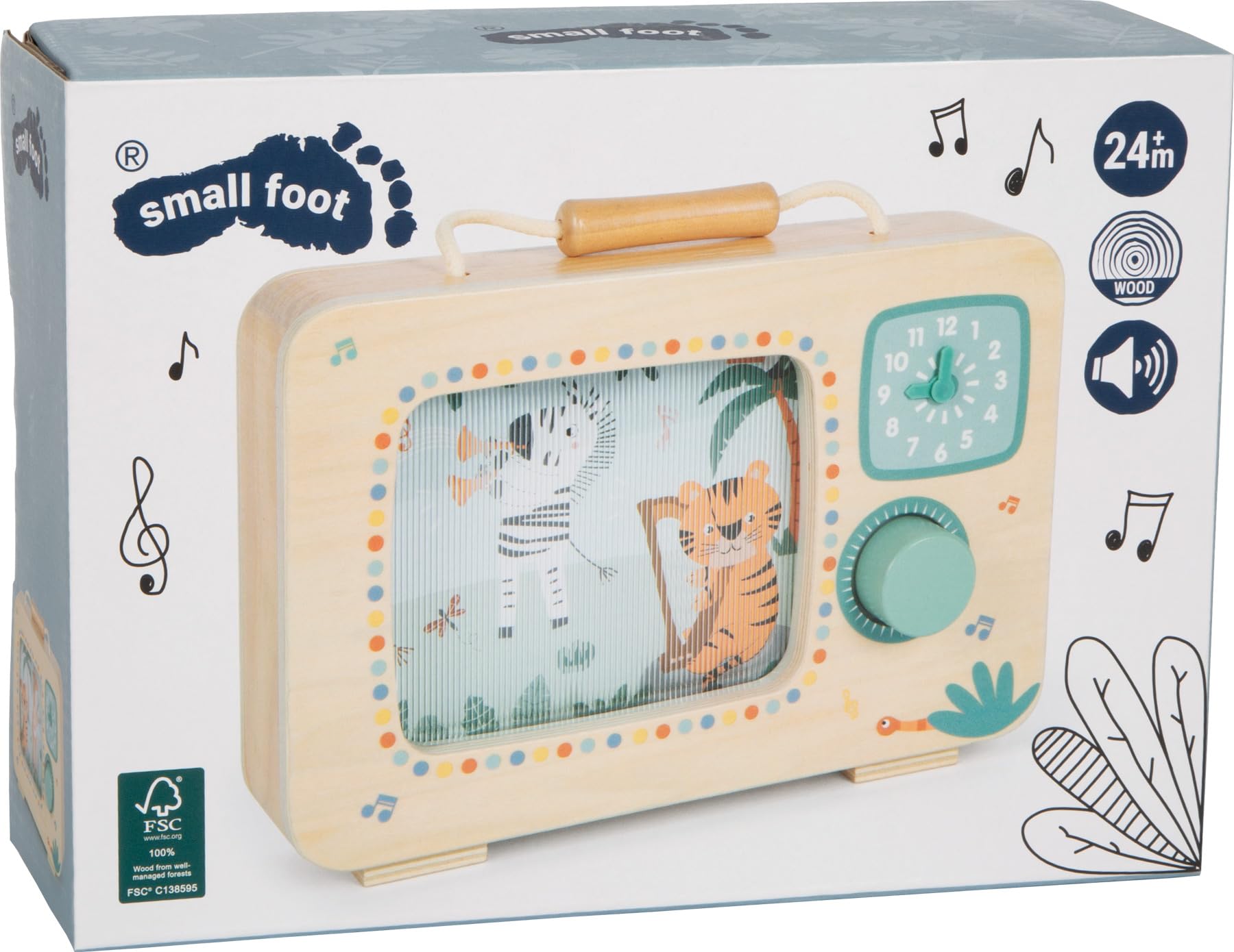 smallfoot Safari carillon TV legno per bambini