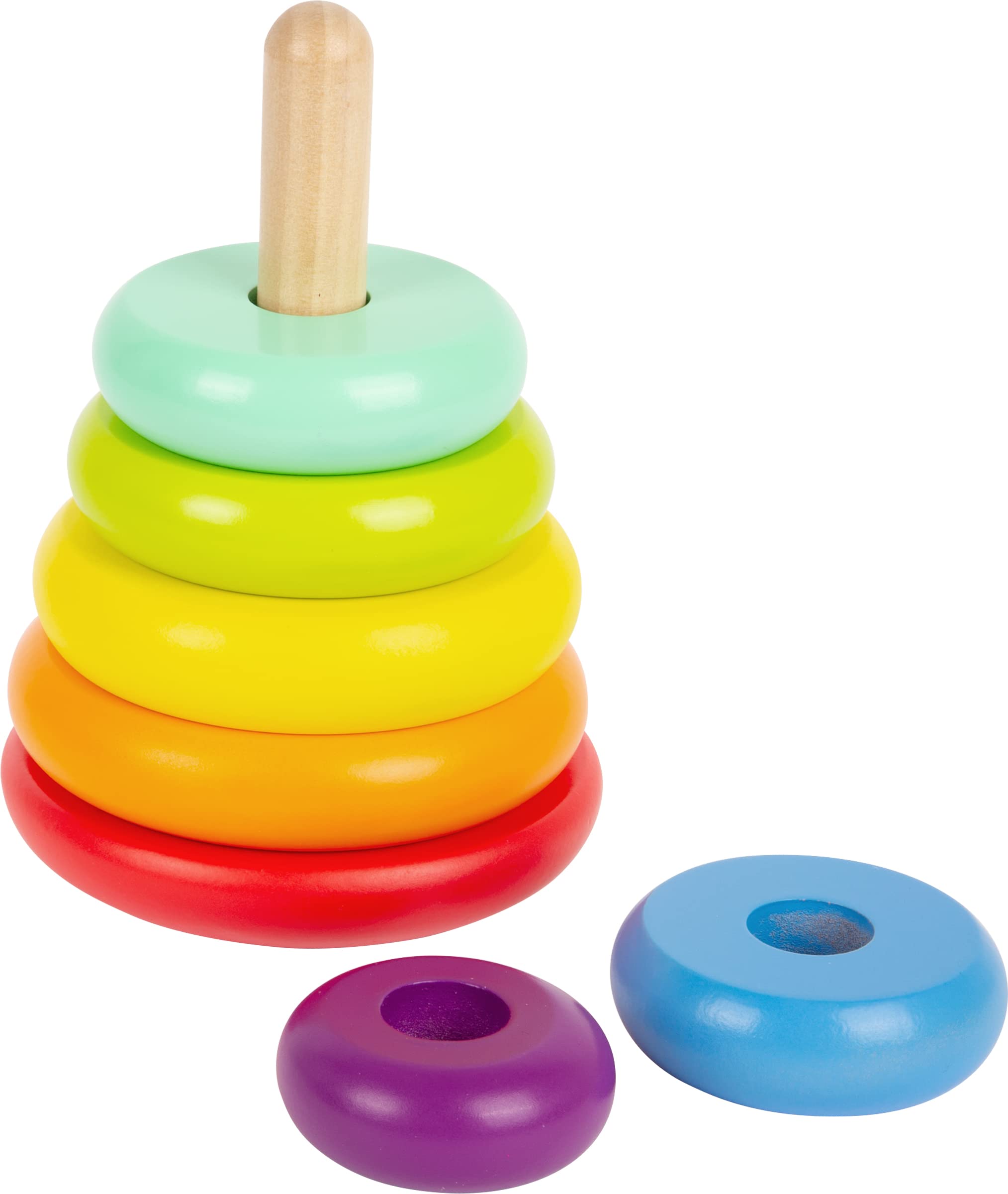 smallfoot 11775 torre impilabile arcobaleno legno