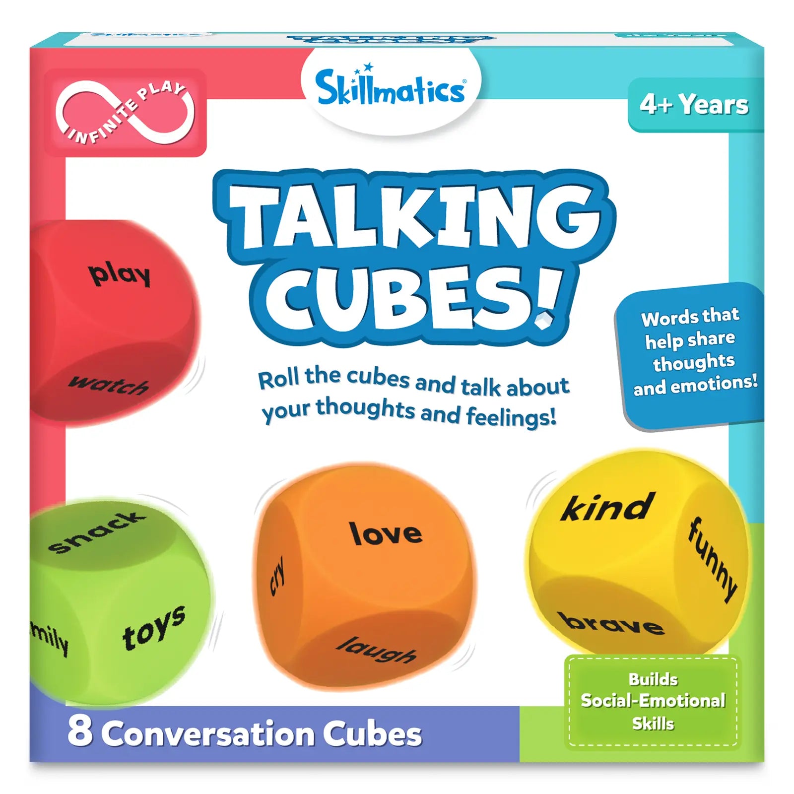 Skillmatics Chit Chat Cubes gioco dadi conversazione 4+ anni