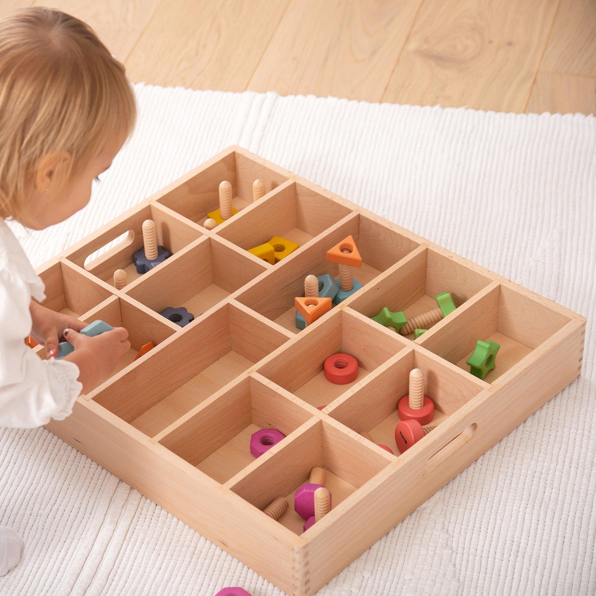 Tickit Wooden Sorting Tray vassoio legno 14 scomparti