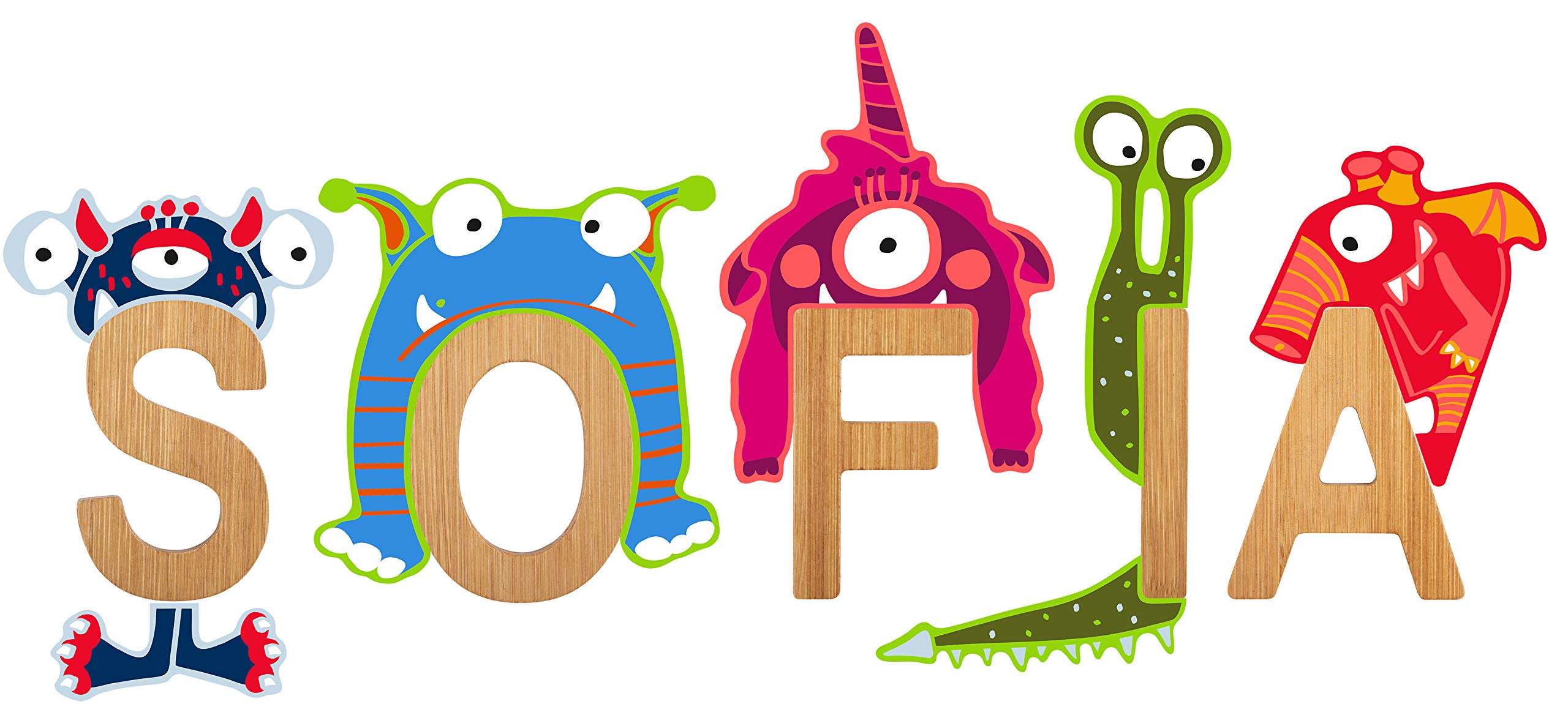 smallfoot ABC Monster Gerard deco legno dritto A M V W