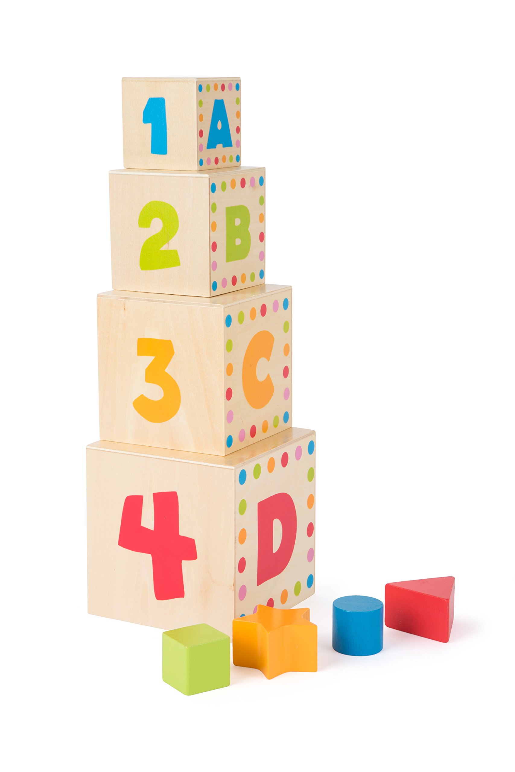 smallfoot 10627 dadi impilabili legno animali bambini
