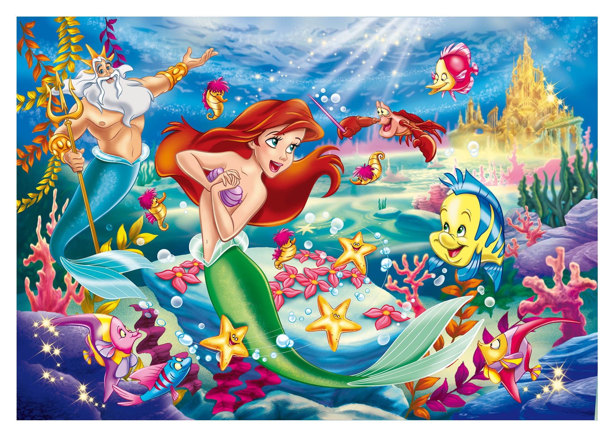 Lisciani Disney Maxi Floor 35 puzzle Sirenetta double-face
