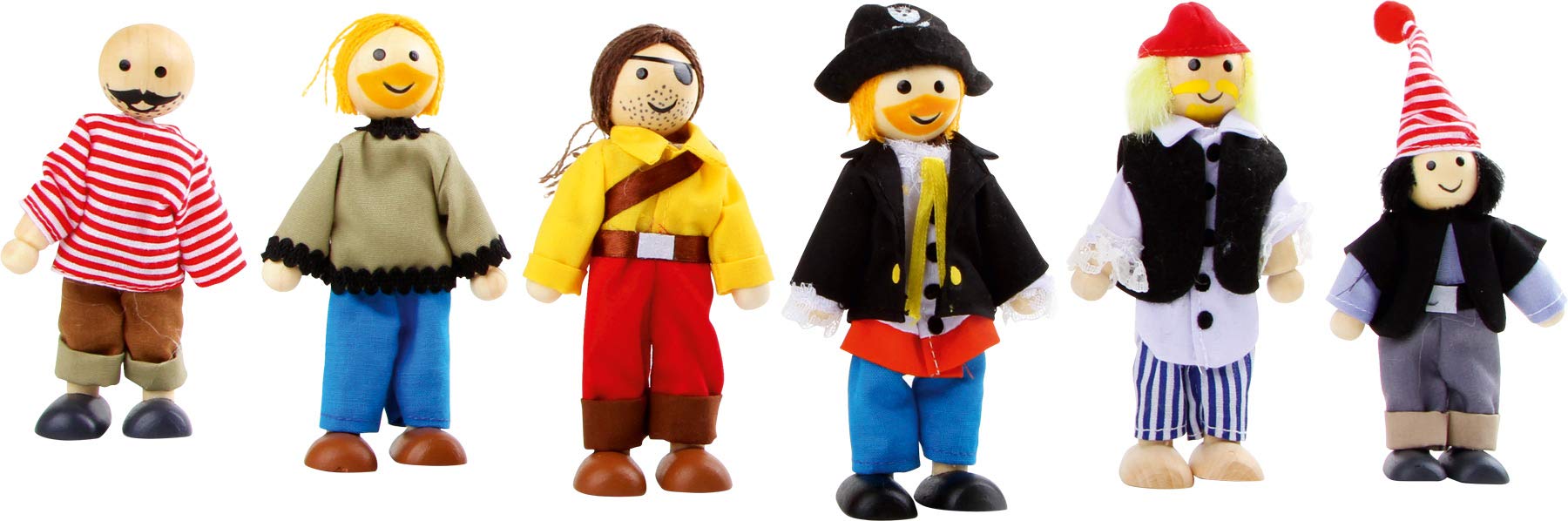 smallfoot 1955 Pirati pupazzetti legno set 6 pezzi