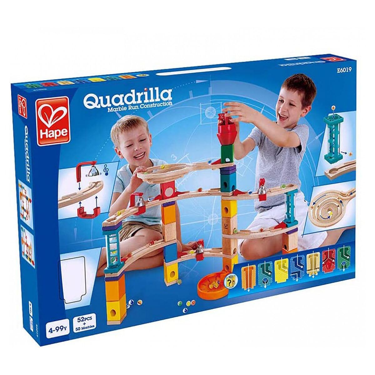 Hape Quadrilla Fuga dal Castello Pista per Biglie 52 Pezzi