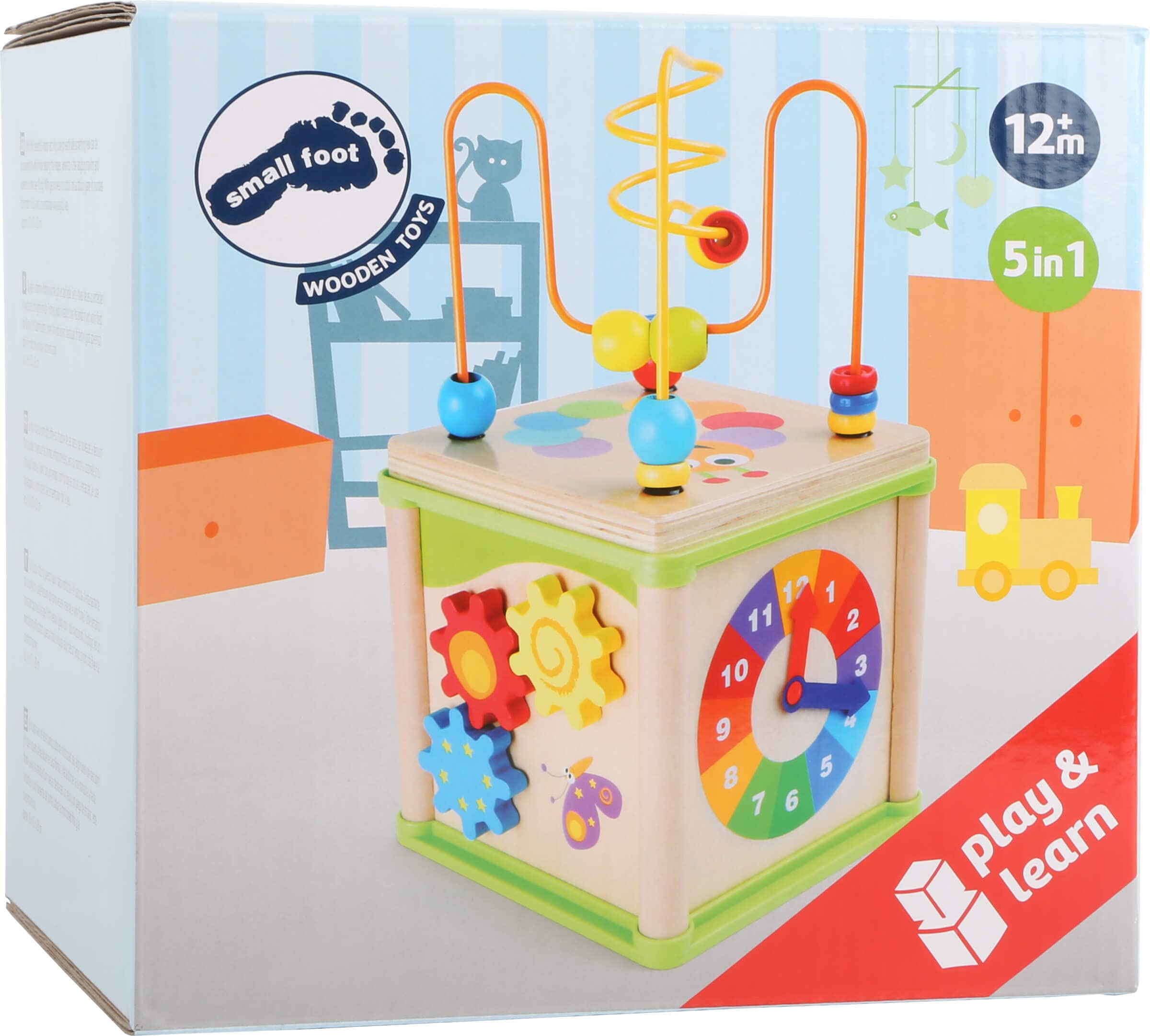 smallfoot Insetti 10074 dado motricità legno con orologio