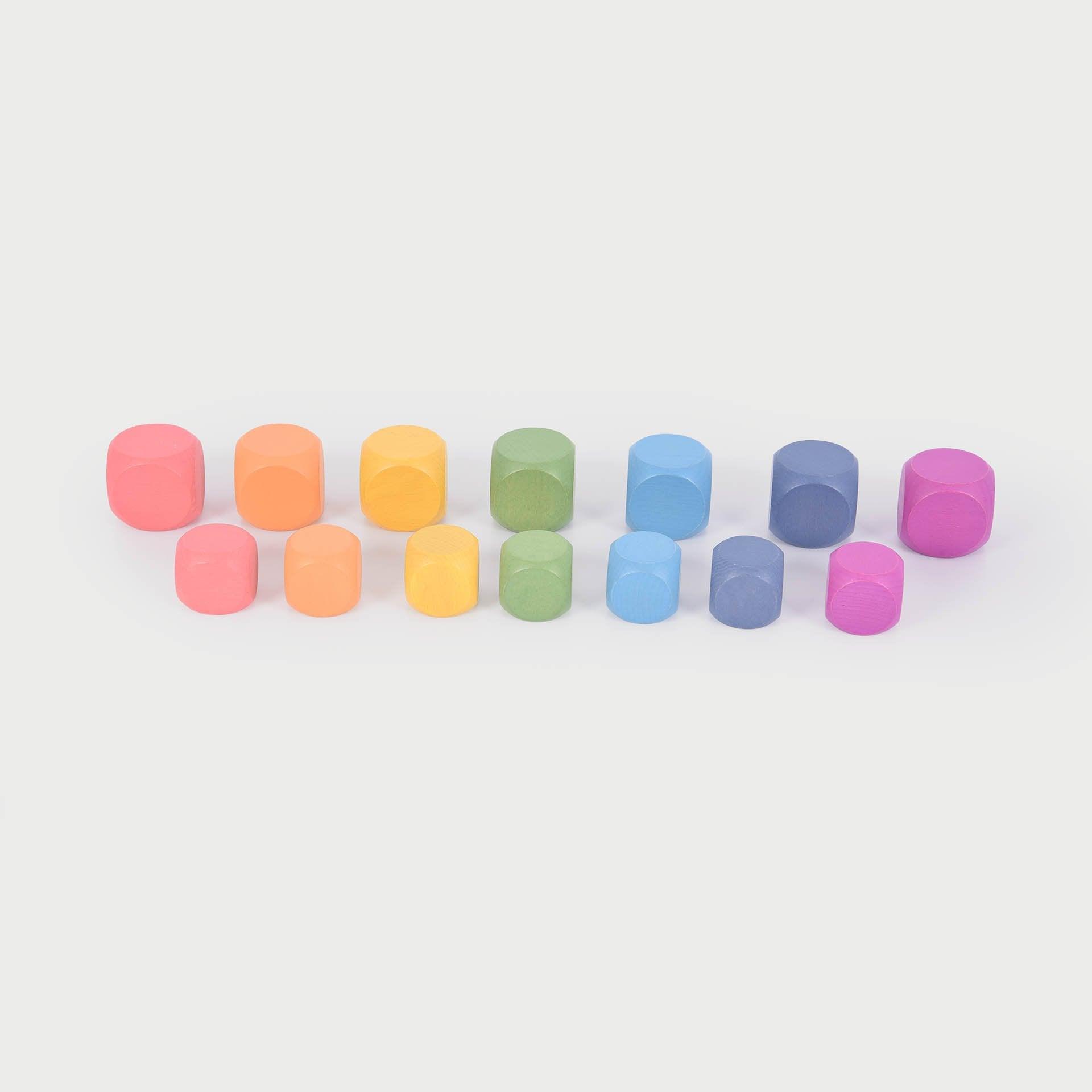 Tickit Rainbow Wooden Cubes cubi legno arcobaleno 14 pezzi
