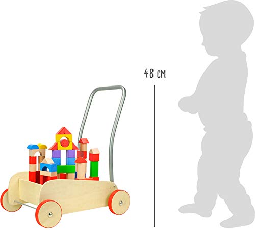 smallfoot 4236 carrello primi passi legno 51 cubetti freno