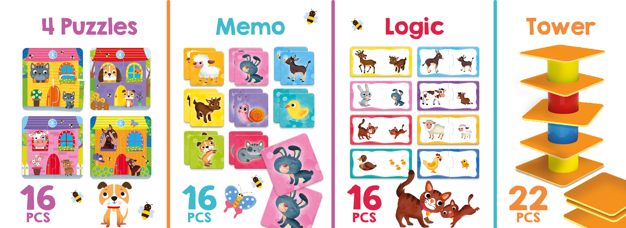 Lisciani Carotina Baby 4 in 1 gioco educativo primi giochi