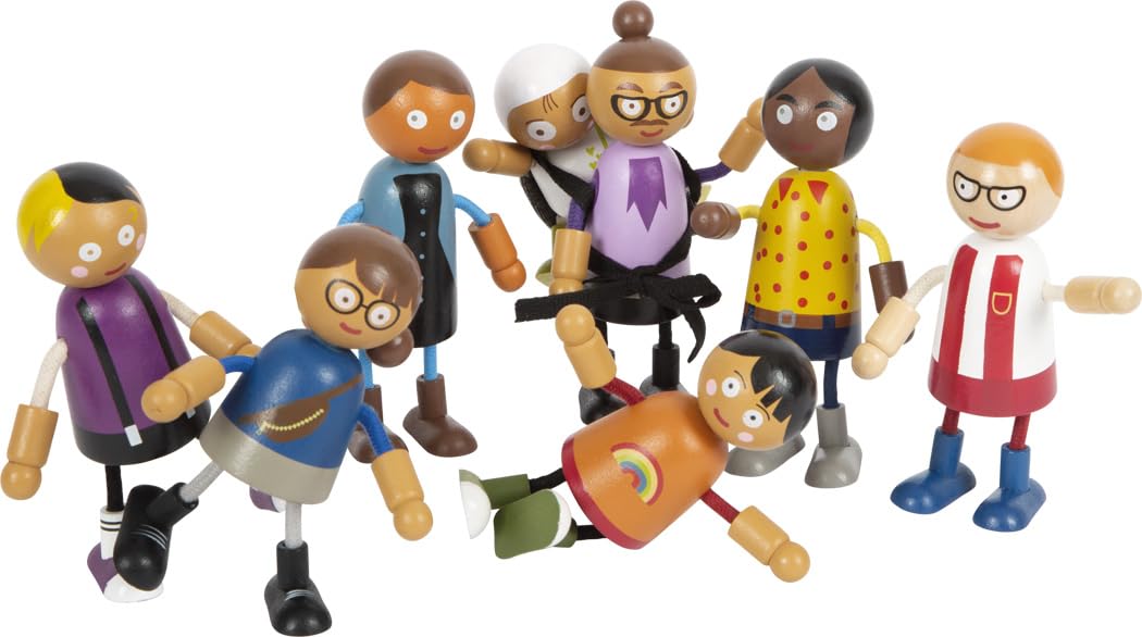 smallfoot Famiglia Bambole Pieghevoli bambole legno 8 pezzi