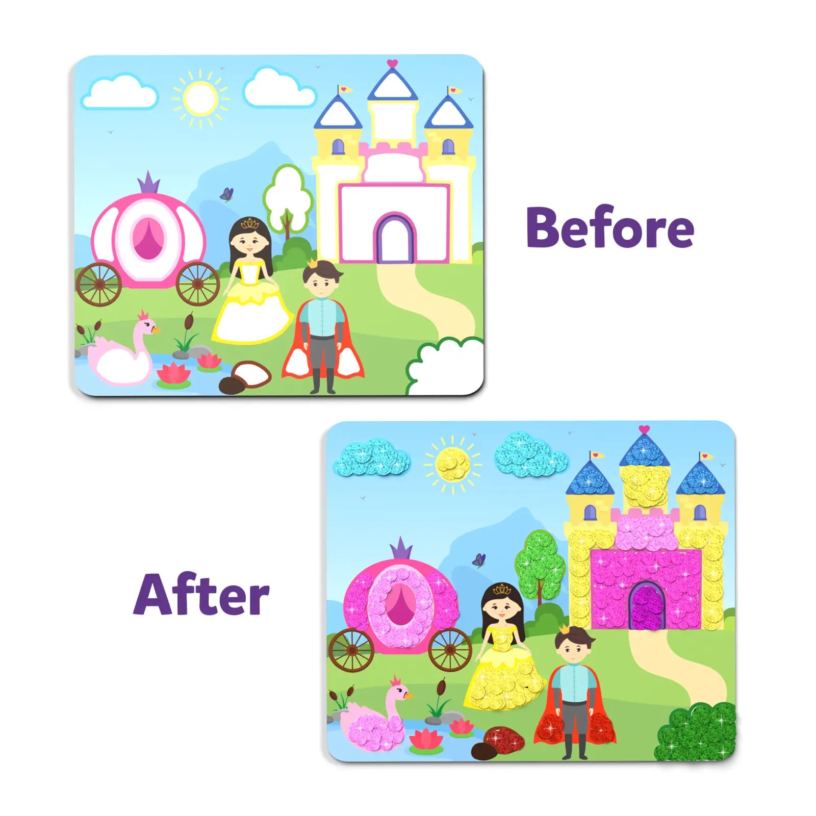 Skillmatics Dot It Unicorns Princesses sticker glitter 3-7 anni