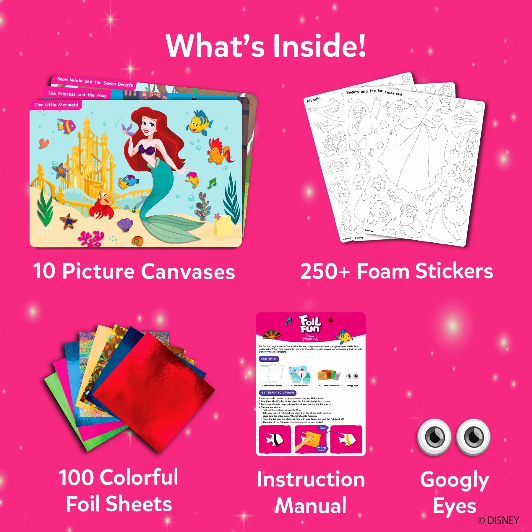 Skillmatics Foil Fun Disney Princess kit arte foil 4-9 anni