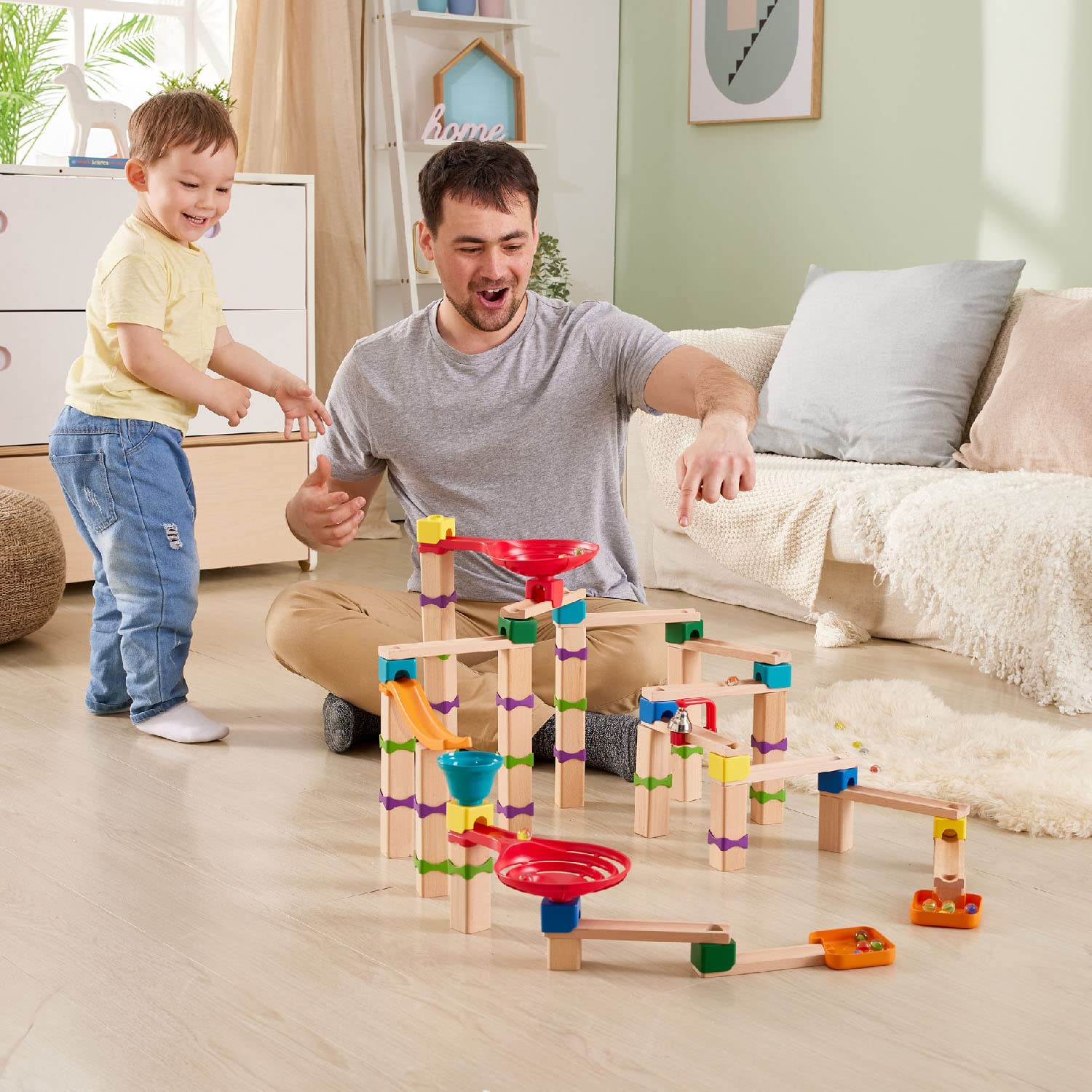 Hape Tricks n Twists pista biglie legno 80 pezzi 40 biglie