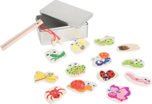 Small Foot 4339 gioco pesca magnetica legno set 2 scatole
