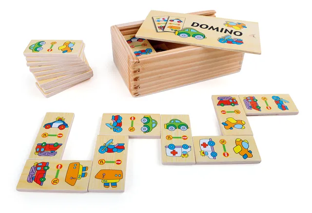 smallfoot Veicoli 4221 domino legno multicolore famiglia