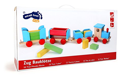 smallfoot Treno Cubetti trenino legno 2 vagoni 90 cm