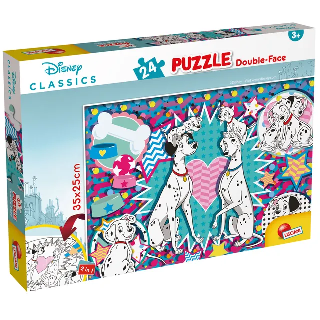 Lisciani Disney M-Plus 24 Carica dei 101 Puzzle 24 Pezzi da Colorare