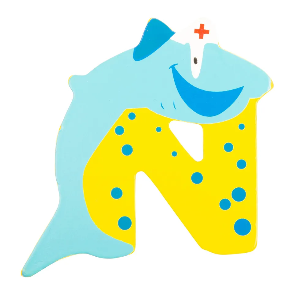 smallfoot 4663 Animali lettera legno blu M animali A-Z