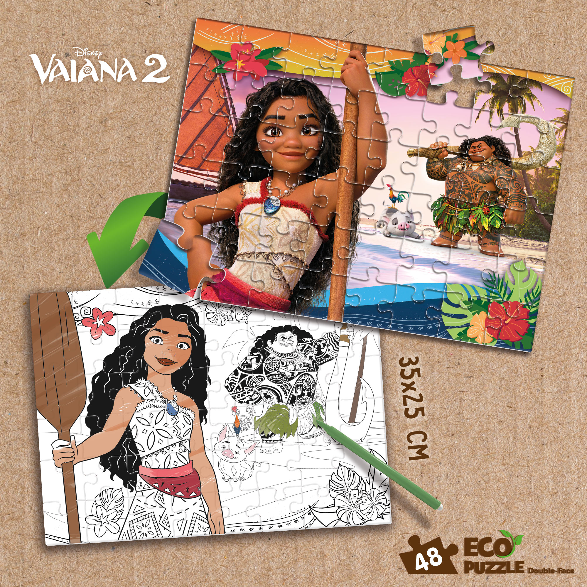 Lisciani Disney Oceania 2 Eco-Puzzle Mini 48 puzzle bambini