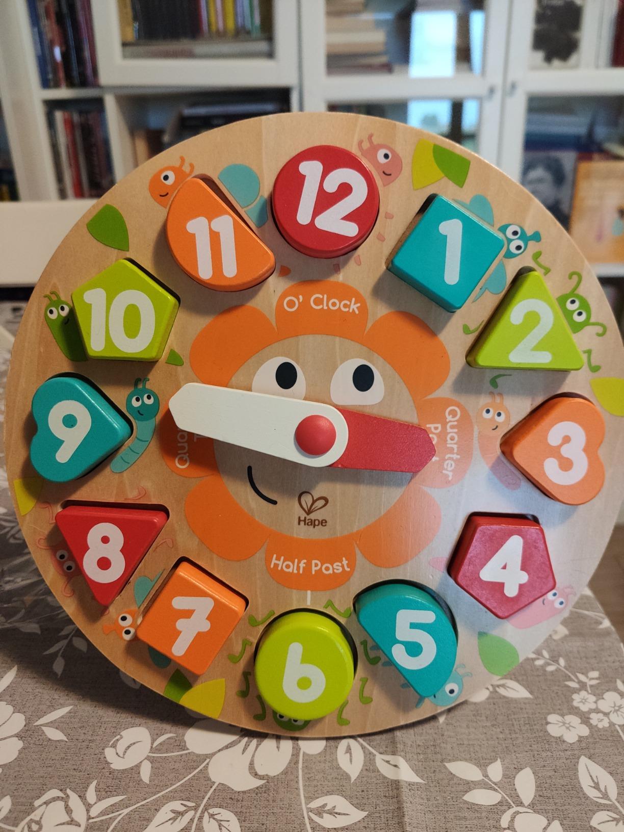 Hape Puzzle Orologio incastro legno impara l'ora 3 anni
