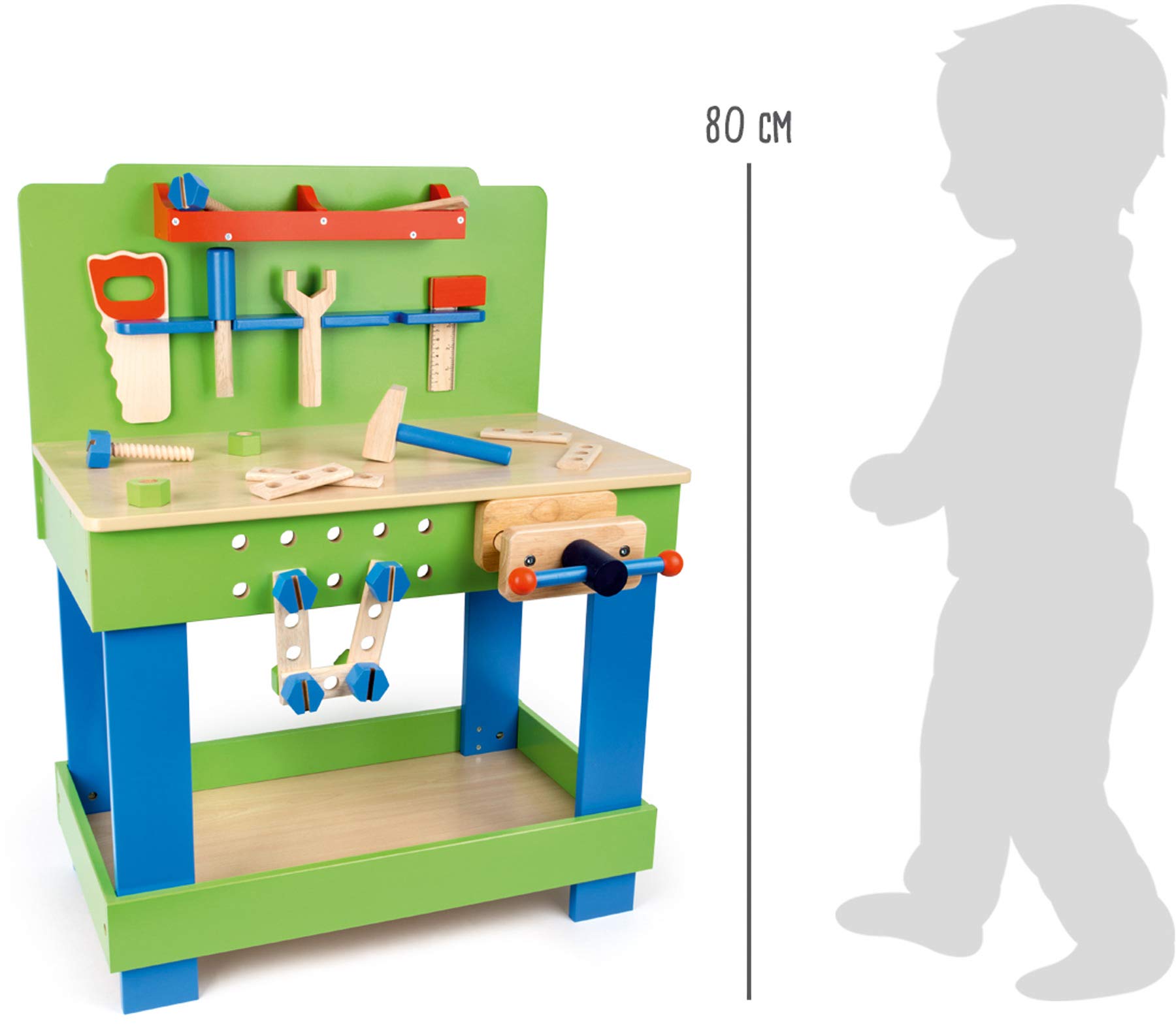 smallfoot Frederico 1579 banco lavoro legno 3 anni con morsa
