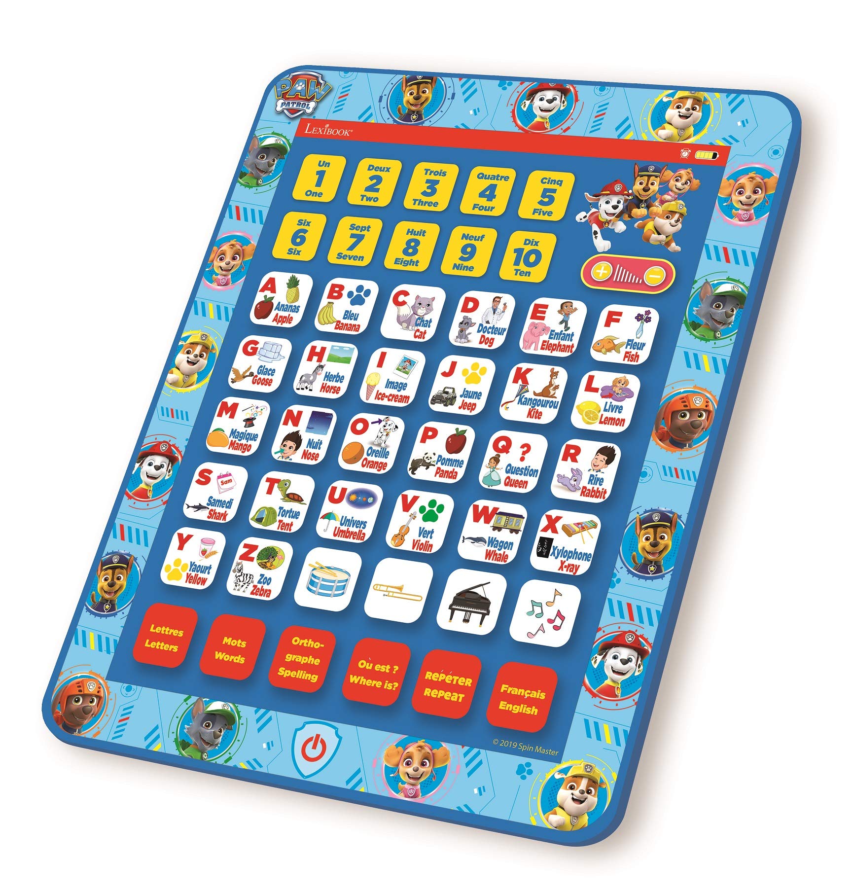 Lexibook Paw Patrol tablet educativo bilingue blu touch