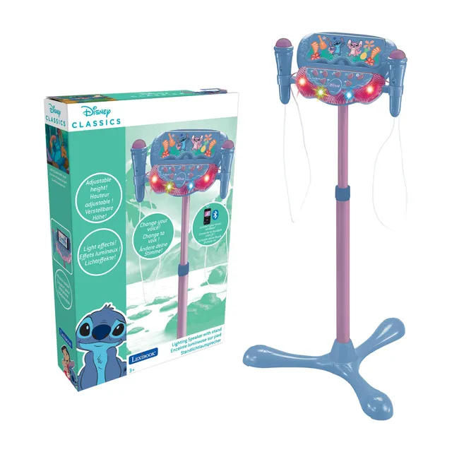 Lexibook Stitch S160D cassa karaoke blu con supporto e microfoni