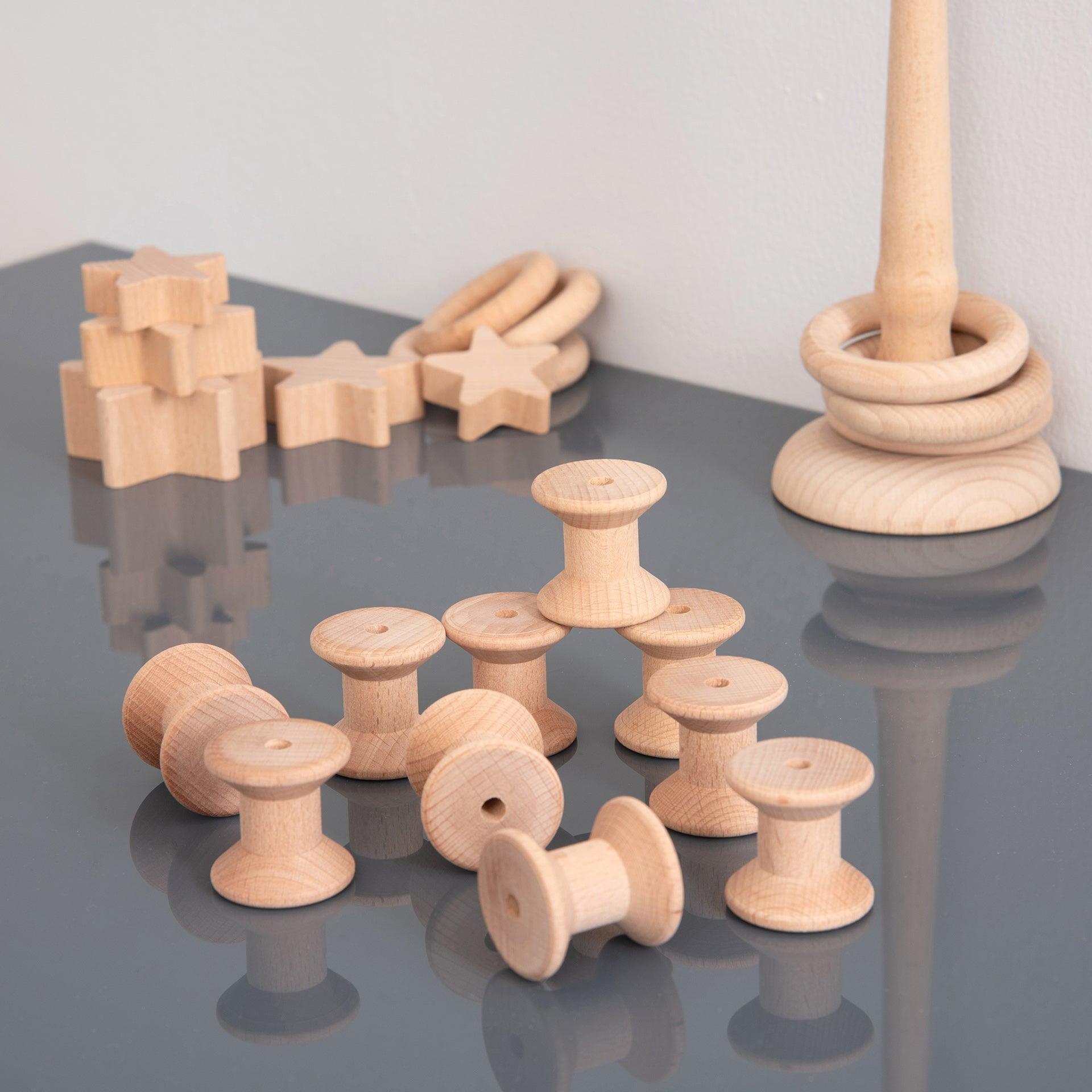 Tickit Natural Wooden Spools rocchetti legno 10 pezzi euristici