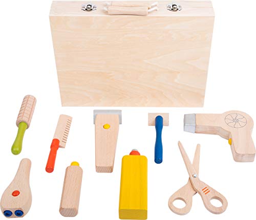 smallfoot 5845 valigetta parrucchiere legno 9 accessori