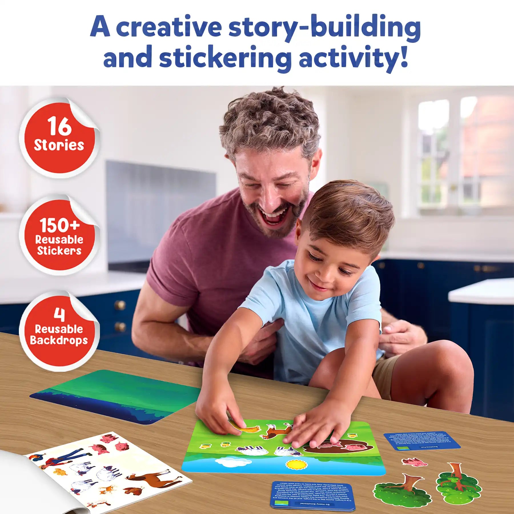 Skillmatics Sticker Stories gioco adesivi animali 3-7 anni